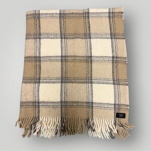 100% Wool Blanket Plaid Made in Latvia Cottagecore 69”c55”